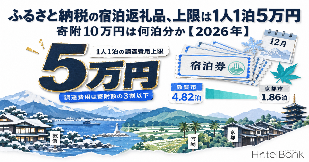 ふるさと納税の宿泊返礼品、上限は1人1泊5万円 — 寄附10万円は何泊分か【2026年】
